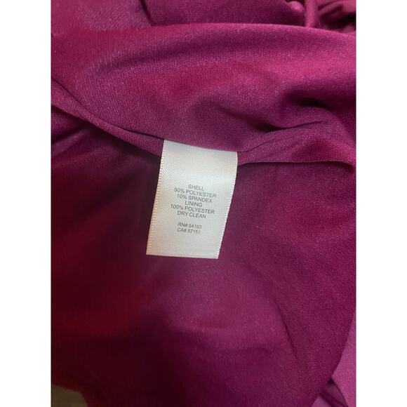 EUC  ELIZA J Velvet velour Ruched Asymmetric Midi Dress Fuchsia – Size 6 - Picture 7 of 15